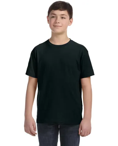 LA T 6101 Youth Fine Jersey T-Shirt BLACK front view