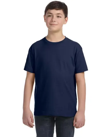 LA T 6101 Youth Fine Jersey T-Shirt NAVY front view