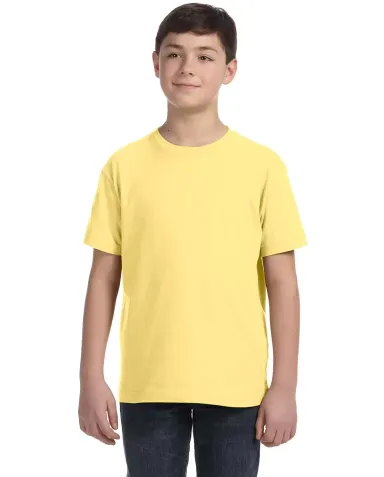 LA T 6101 Youth Fine Jersey T-Shirt BUTTER front view