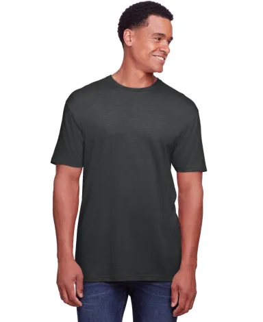 Gildan 67000 Men's Softstyle CVC T-Shirt in Pitch black mist front view