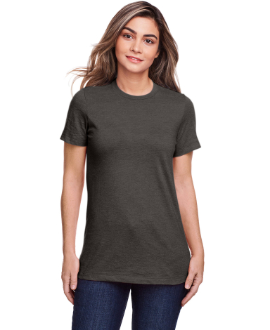 Gildan 67000L Ladies' Softstyle CVC T-Shirt in Gunmetal front view