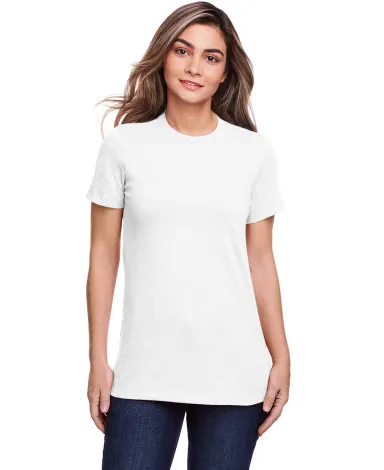Gildan 67000L Ladies' Softstyle CVC T-Shirt in White front view