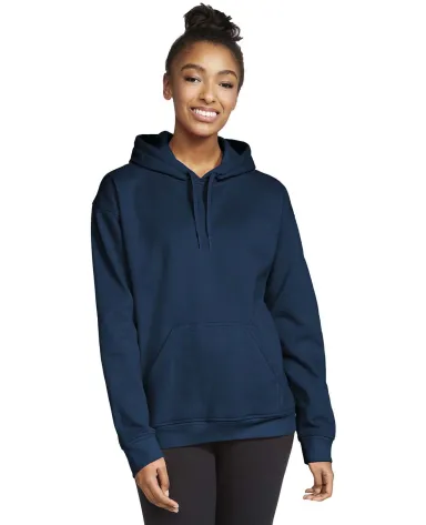 Gildan SF500 Adult Softstyle® Fleece Pullover Hoo in Navy front view