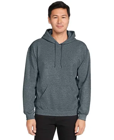 Gildan SF500 Adult Softstyle® Fleece Pullover Hoo in Dark heather front view