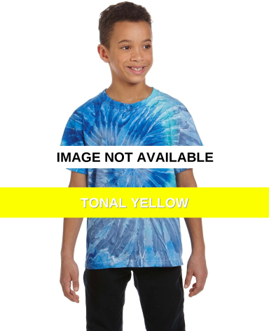 Tie-Dye CD100Y Youth 5.4 oz. 100% Cotton T-Shirt TONAL YELLOW front view