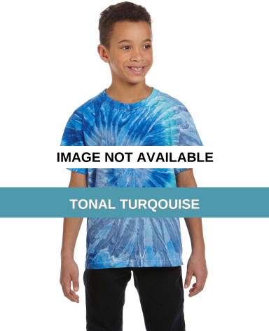 Tie-Dye CD100Y Youth 5.4 oz. 100% Cotton T-Shirt TONAL TURQOUISE front view