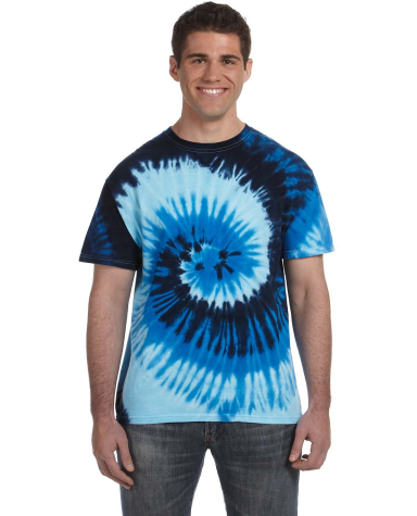 Tie-Dye CD100Y Youth 5.4 oz. 100% Cotton T-Shirt BLUE OCEAN front view