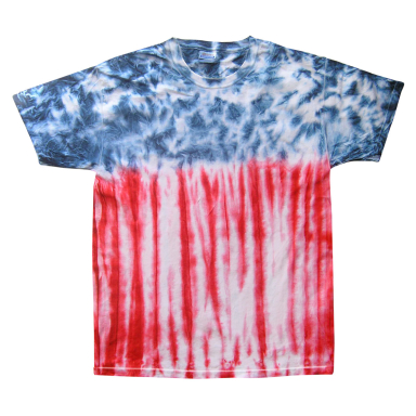 Tie-Dye CD100Y Youth 5.4 oz. 100% Cotton T-Shirt FLAG front view