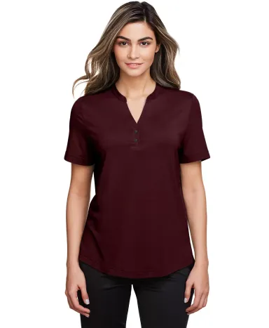North End NE100W Ladies' Jaq Snap-Up Stretch Perfo BURGUNDY front view