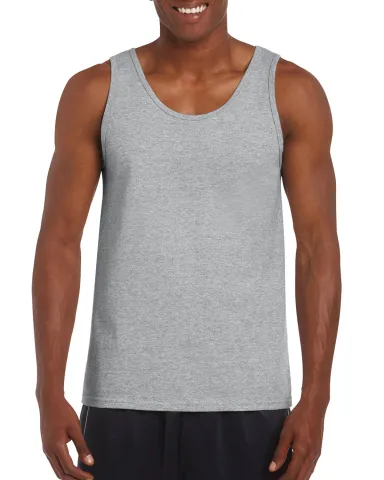 Gildan 64200 Men's Softstyle®  Tank in Rs sport grey front view