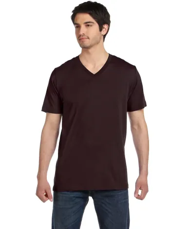 Bella + Canvas 3005 Unisex Jersey Short-Sleeve V-N BROWN front view