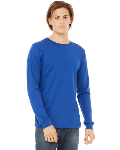 Bella + Canvas 3501 Unisex Jersey Long-Sleeve T-Sh in True royal front view