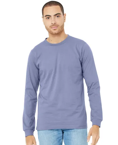 Bella + Canvas 3501 Unisex Jersey Long-Sleeve T-Sh in Lavender blue front view