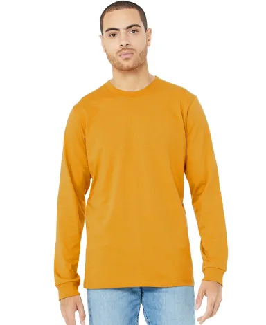 Bella + Canvas 3501 Unisex Jersey Long-Sleeve T-Sh in Mustard front view