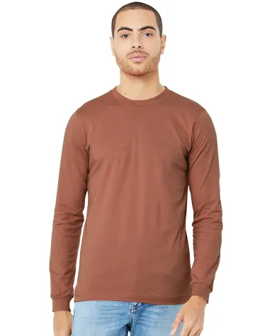 Bella + Canvas 3501 Unisex Jersey Long-Sleeve T-Sh in Terracotta front view