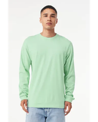 Bella + Canvas 3501 Unisex Jersey Long-Sleeve T-Sh in Mint front view