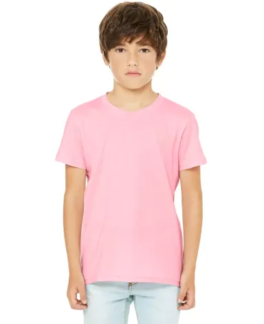 Bella + Canvas 3001Y Youth Jersey T-Shirt PINK front view