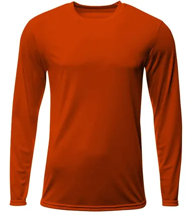 A4 Apparel N3425 Men's Sprint Long Sleeve T-Shirt in Athletic orange front view