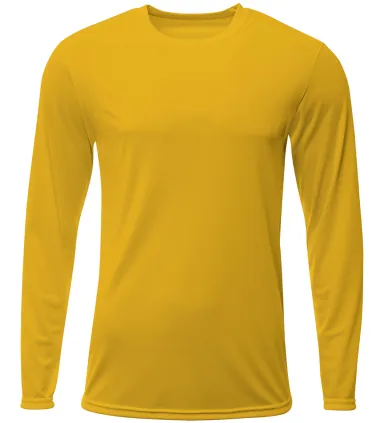 A4 Apparel N3425 Men's Sprint Long Sleeve T-Shirt in Gold front view