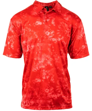 Burnside Clothing 0101 Men's Burn Collection Golf  in Red tie dye front view