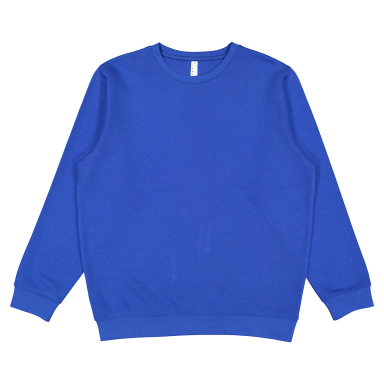 LA T 6925 Unisex Eleveated Fleece Sweatshirt in Royal front view