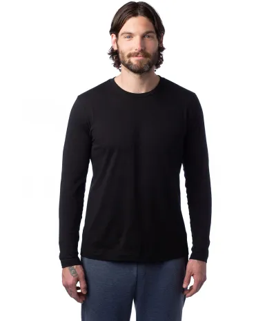 Alternative Apparel 1170 Unisex Long-Sleeve Go-To- in Black front view