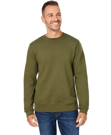 J America 8424JA Unisex Premium Fleece Sweatshirt MILITARY GREEN front view