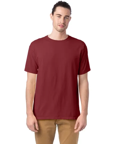 Hanes GDH100 Men's Garment-Dyed T-Shirt in Cayenne front view