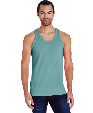 Hanes GDH300 Unisex Garment-Dyed Tank in Cypress green front view