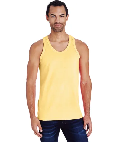 Hanes GDH300 Unisex Garment-Dyed Tank in Summer squash front view