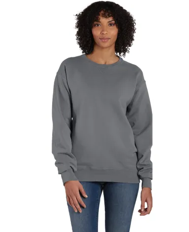 Hanes GDH400 Unisex Crew Sweatshirt in Concrete front view