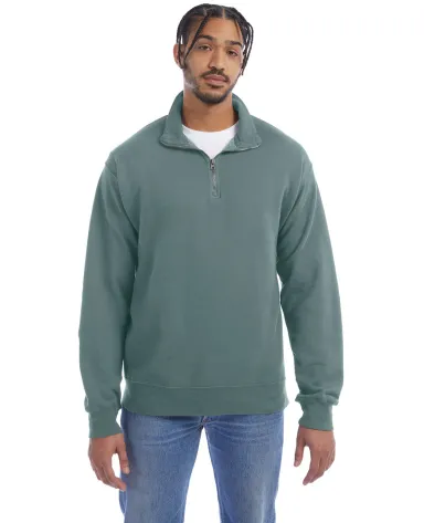 Hanes GDH425 Unisex Quarter-Zip Sweatshirt in Cypress front view