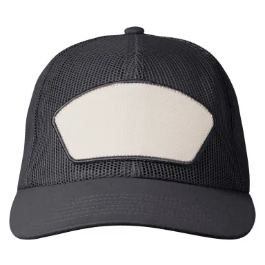 Big Accessories BA682 All-Mesh Patch Trucker Hat in Black/ black front view