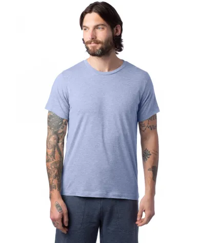 Alternative Apparel 1070CV Unisex Go-To T-Shirt in Hth stonewsh blu front view