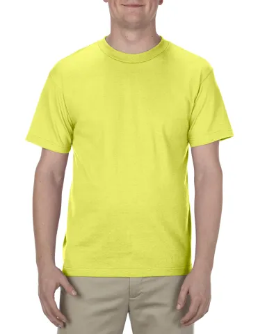American Apparel 1301 Unisex Heavyweight Cotton T- in Safety green front view