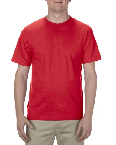 American Apparel 1301 Unisex Heavyweight Cotton T- in Red front view