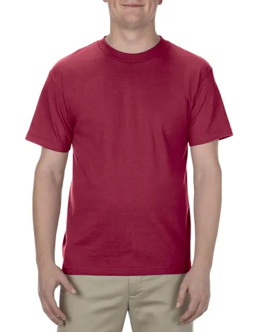 American Apparel 1301 Unisex Heavyweight Cotton T- in Cardinal front view