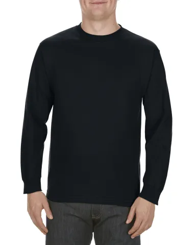 American Apparel 1304 Adult Long-sleeve T-shirt in Black front view