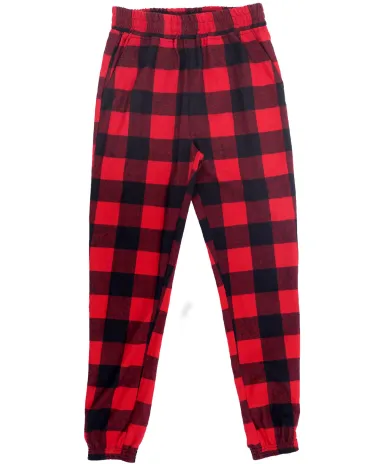 Burnside Clothing 4810 Youth Flannel Jogger in Red/ black front view