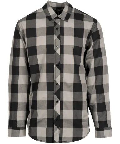 Burnside Clothing 8203 Men's Buffalo Plaid Woven S in Black/ grey front view