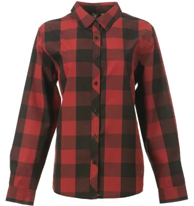 Burnside Clothing 5203 Ladies' Buffalo Plaid Woven in Red/ black front view