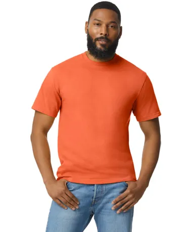 Gildan 65000 Unisex Softstyle Midweight T-Shirt in Orange front view