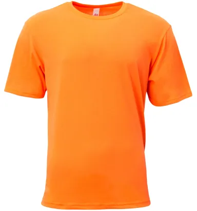 A4 Apparel N3013 Adult Softek T-Shirt in Safety orange front view
