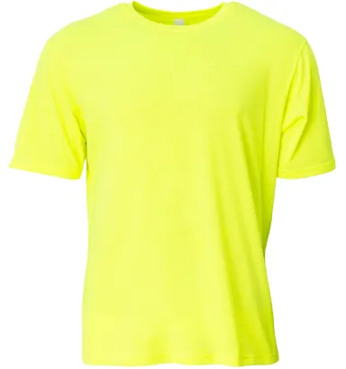 A4 Apparel N3013 Adult Softek T-Shirt in Safety yellow front view