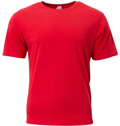 A4 Apparel NB3013 Youth Softek T-Shirt in Scarlet front view