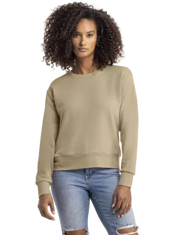 Next Level Apparel 9084 Ladies' Laguna Sueded Swea in Tan front view