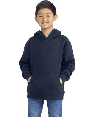 Next Level Apparel 9113 Youth Fleece Pullover Hood in Midnight navy front view