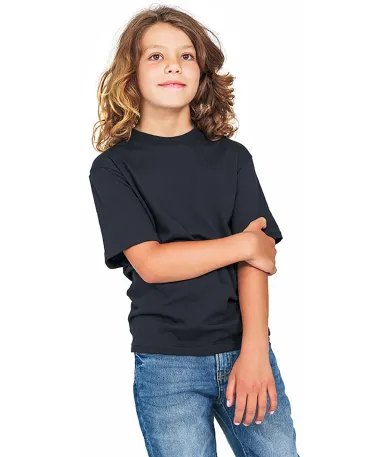 US Blanks US2000Y Youth Organic Cotton T-Shirt in Black front view