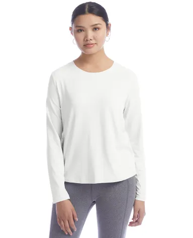 Champion Clothing CHP140 Ladies' Cutout Long Sleev in White front view