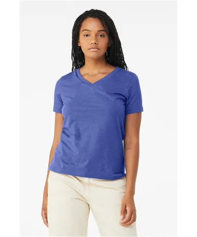 Bella + Canvas BC6405CVC Ladies' Relaxed Heather C in Heather true roy front view